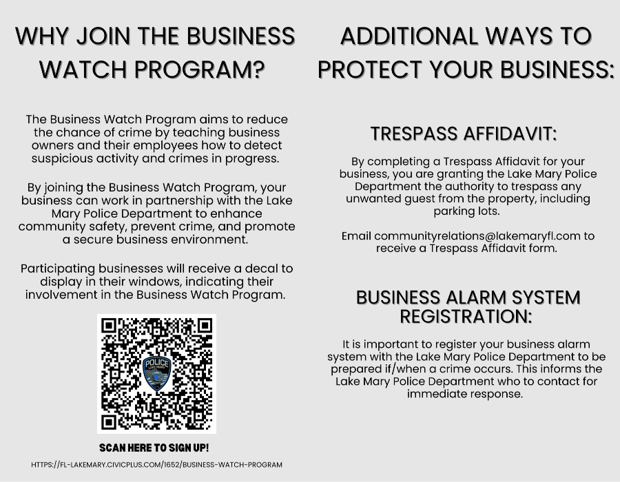 Business Watch Program