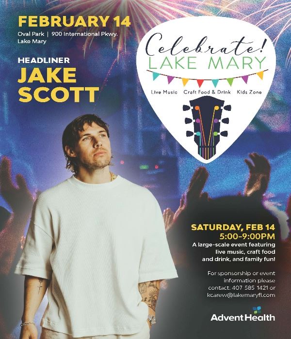 Flyer with photo of Jake Scott, headliner for event